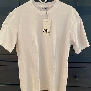 Zara men’s classic white cotton T-shirt